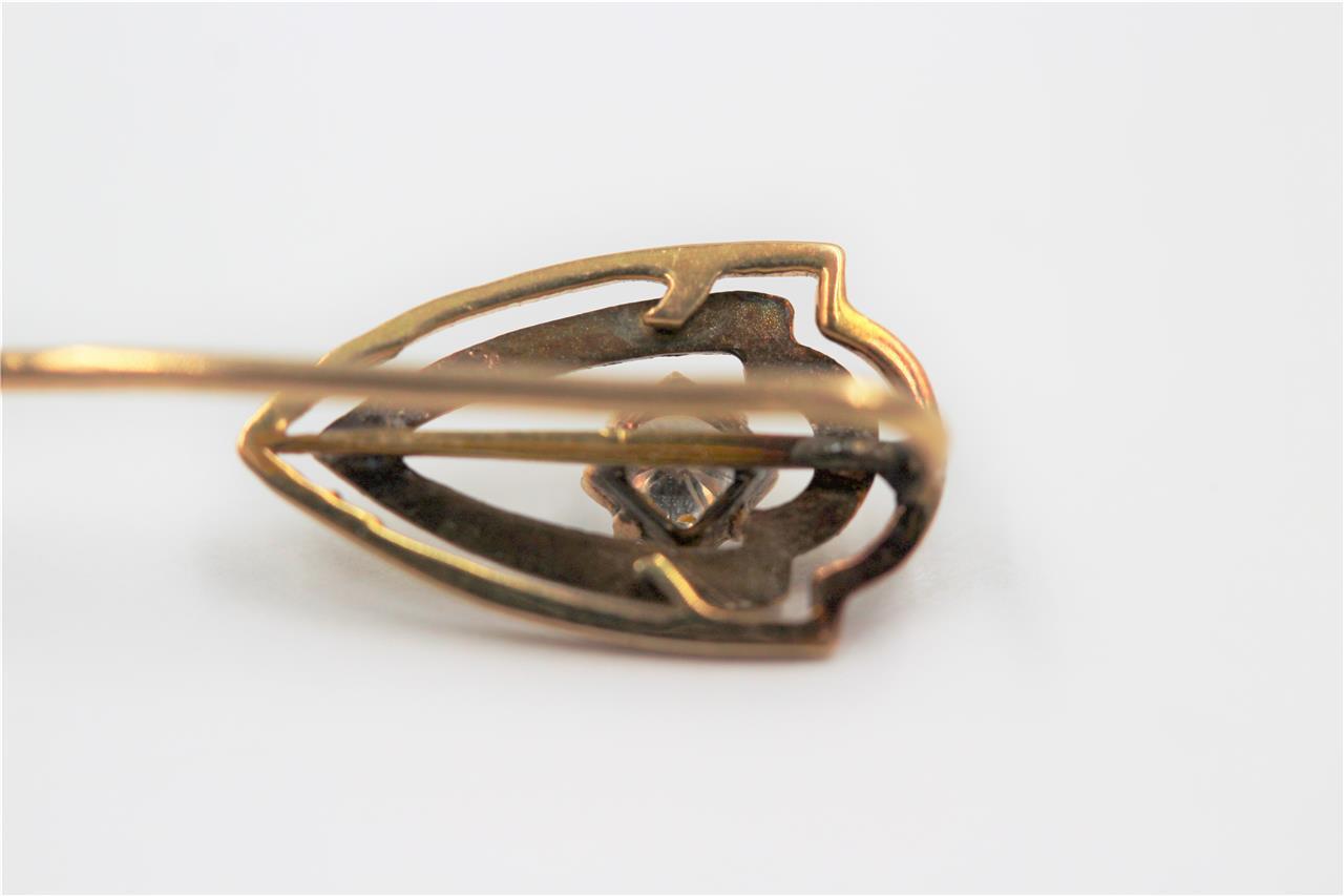 ANTIQUE 10K SOLID GOLD AUTHENTIC VERY WHITE DIAMO… - image 4