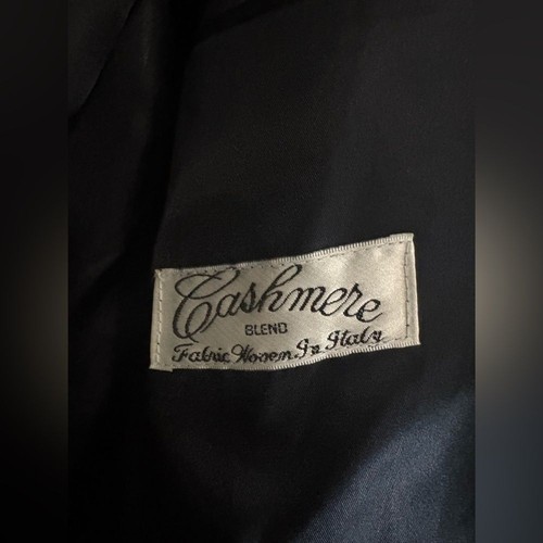 Christian Aujard Cashmere Blend Overcoat 48L Black Italy Wool Long Coat - Picture 4 of 11