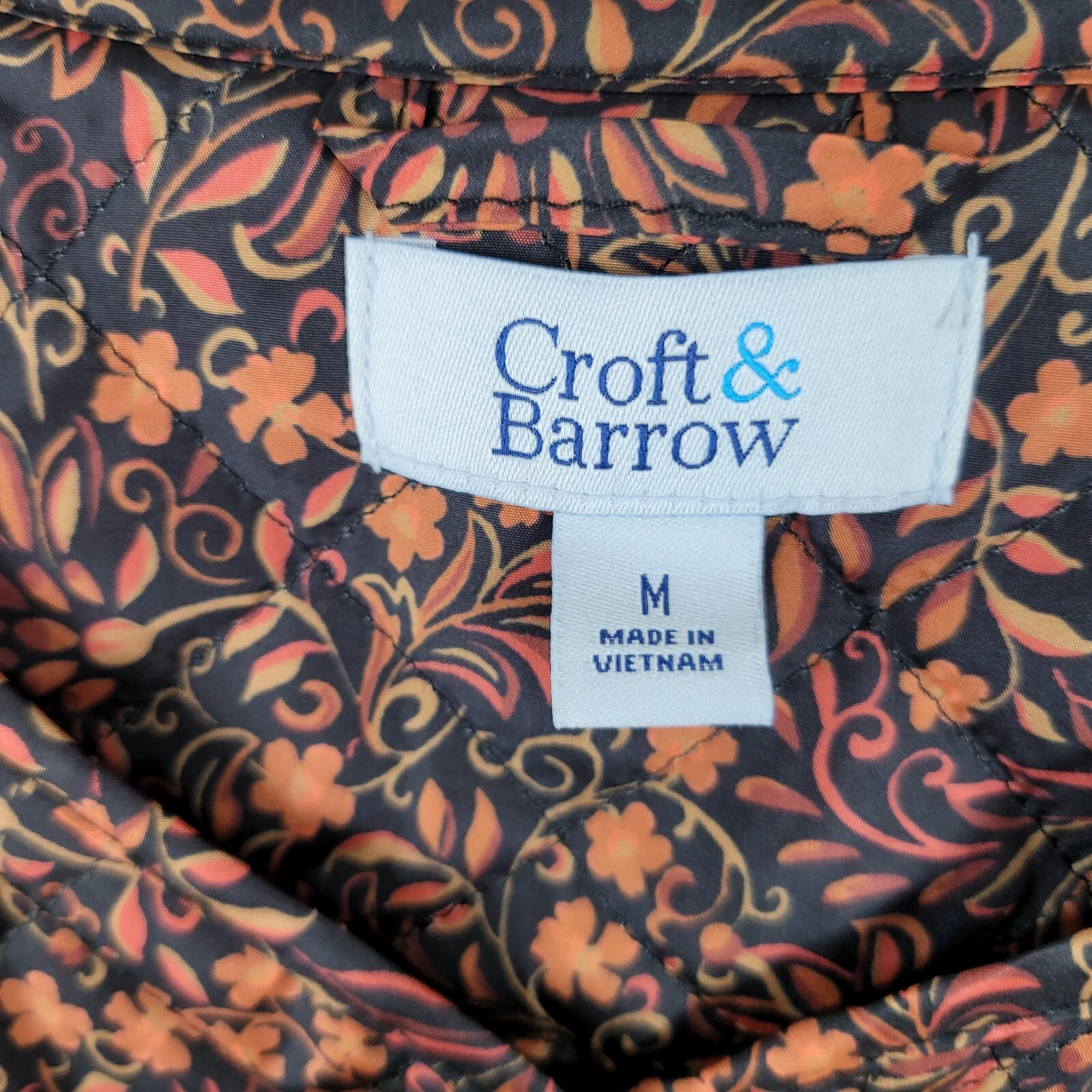 croft-barrow quilted mid-weight button up floral jacket