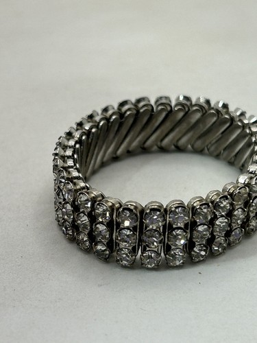 Bracciale Vintage Espansione Strass Anni 50-60 Giappone - Foto 4 di 11