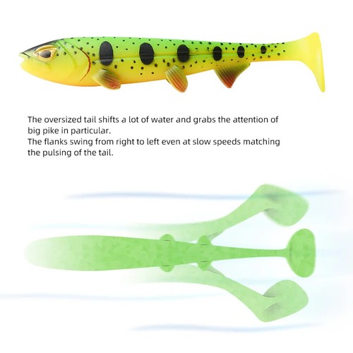 Noeby Pike Fishing Soft Lure Sinking Pro Swimbait 15cm 19cm 24cm 28cm Big Game - Picture 5 of 6