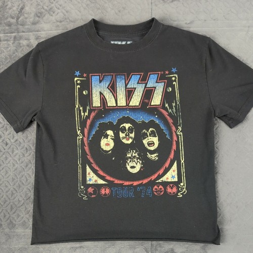 Kiss Shirt Tour '74 Girls Black Retro Short Sleeve Youth Small - Picture 2 of 8