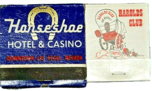 Harolds Club Reno NV Horseshoe Hotel Casino Las Vegas NV Matchbook