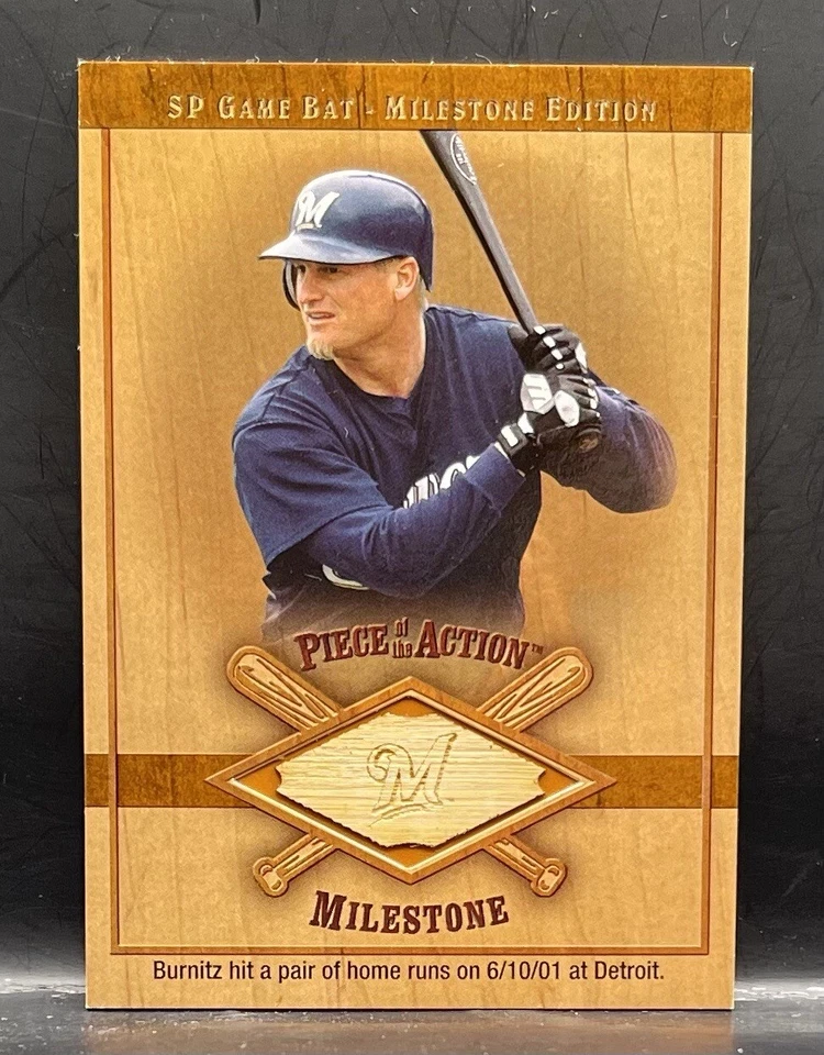SP GAME BAT MILESTONE EDITION 2001: Jeromy Burnitz juego usado bate Foto 2 de 2