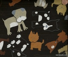Funny dogs of all sizes and shapes black Timeless Treasures fabric