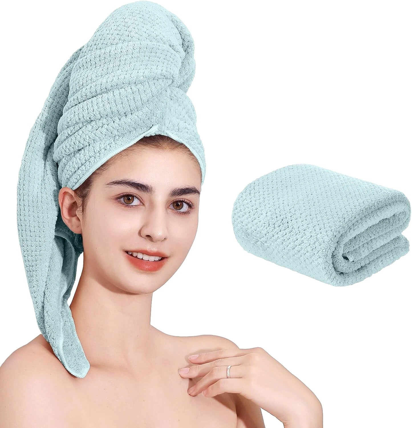 Microfiber Solid Pattern Hair Towels