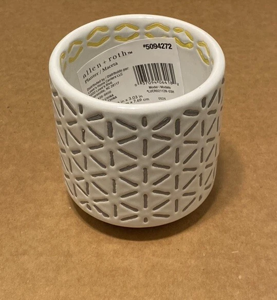 Allen and Roth 3,03 дюйма ширина x 3,03 дюйма высота серый керамический комнатный горшок для рассады суккулент - Изображение 4 из 4