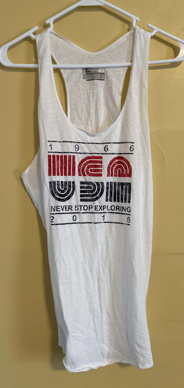Women's The North Face Racer Back Muscle Workout Red White Blue USA Tank  Top XL | eBay