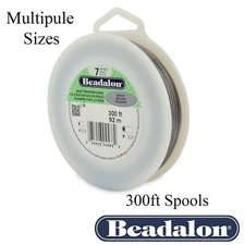 Beadalon BRIGHT Bead Stringing Wire 7 Strand Flex Wire 300ft -Multiple Diameters