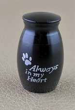 Miniature ashes Black Paw Pet Metal Cremation Urn funeral mourning animal