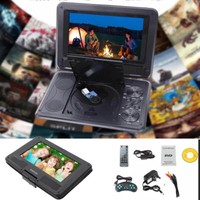 Portable DVD Player Rechargeable HD 16:9 LCD Swivel Screen AV 3D Game Function .