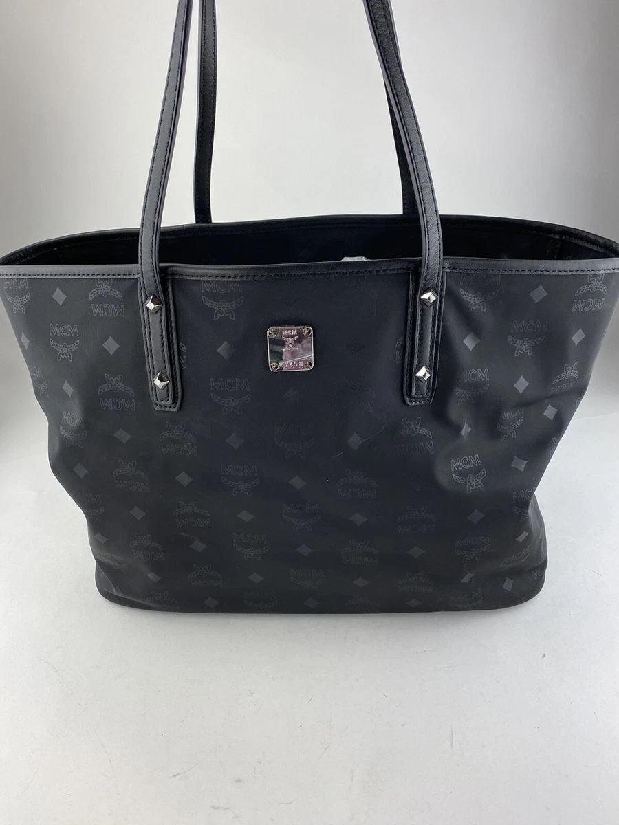 MCM Black Fabric Tote Bag