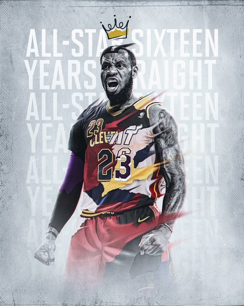 LeBron James Sixteen-Time All-Star Team Collage 8x10 NBA