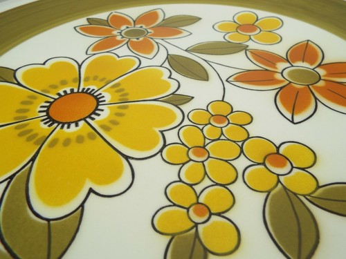 Vintage Serving Dish Mikasa Cera-Stone Awake D1451 Platter Chop Dish Retro 12 in - Picture 2 of 7