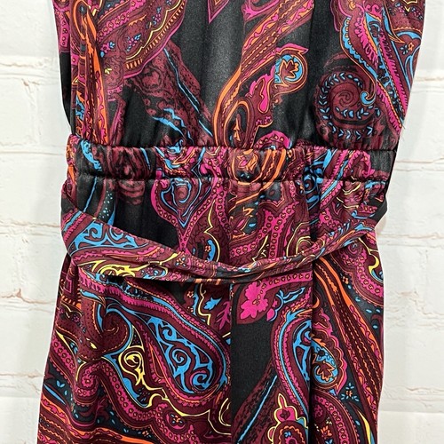 Vintage Veronicam Halter Dress Womens Size XS Belted Stretch Multicolor - Picture 6 of 10