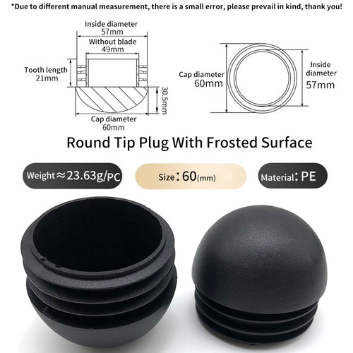 Domed-Round-Plastic-Black-Blanking-End-Cap-Caps-Tube-Pipe-Inserts - Picture 4 of 38