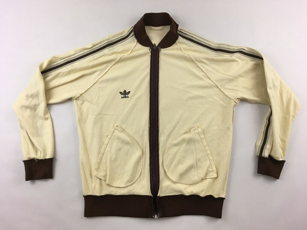 Adidas ATP Keyrolan 1980s tennis beige made in USA track top Adidas ATP Keyrolan 1980s tennis beige made in USA track top