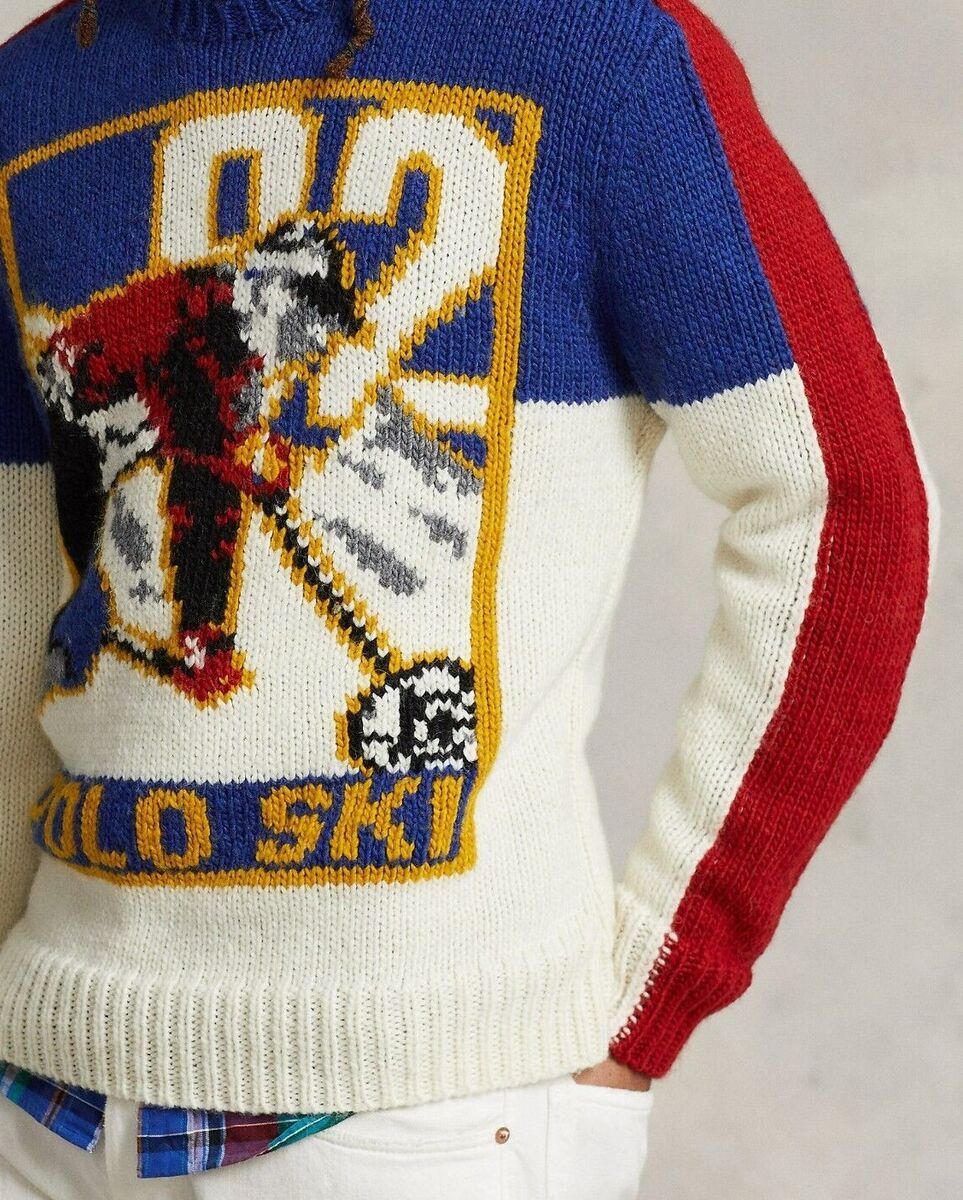 Polo Ralph Lauren VTG Ski 92 Colorblocked Chunky Wool Knit Polo Ralph Lauren VTG Ski 92 Colorblocked Chunky Wool Knit