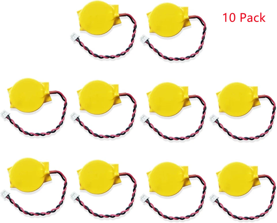 10 шт., аккумулятор BIOS CMOS для ноутбука, ноутбука, CR2032, 3 В, материнская плата с 2-контактным проводом - Изображение 2 из 4