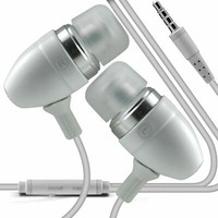 Aluminium Stereo In Ear-Earbud Hands Free Earphones Headphones+Microphone✔White