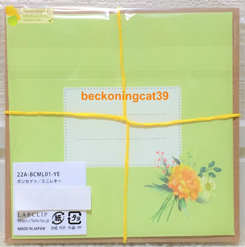 DERNIÈRE LABCLIP Spring Flower Mini Letter 10 & Envelope 5 SET Jaune MADE IN ... - Photo 2/2