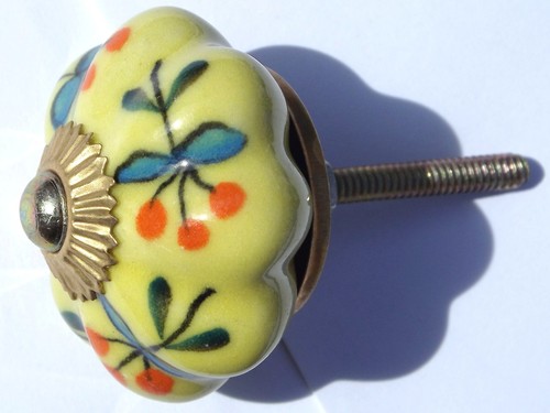 Ceramic knobs pulls handles for doors drawers cupboard cabinet wardrobe - brass - Picture 171 of 180