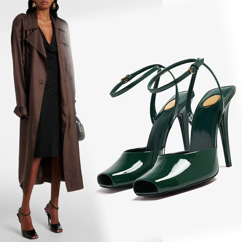 Nuevo Hebilla Stiletto Tacones Altos Moda Cuero Sandalias Correa Para Mujer Zapatos de salón Foto 4 de 4