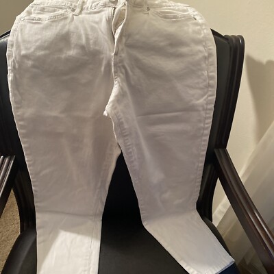 Nine West Woman White Coupe Cigarette Fit Skinny Leg Jeans Size 14/32
