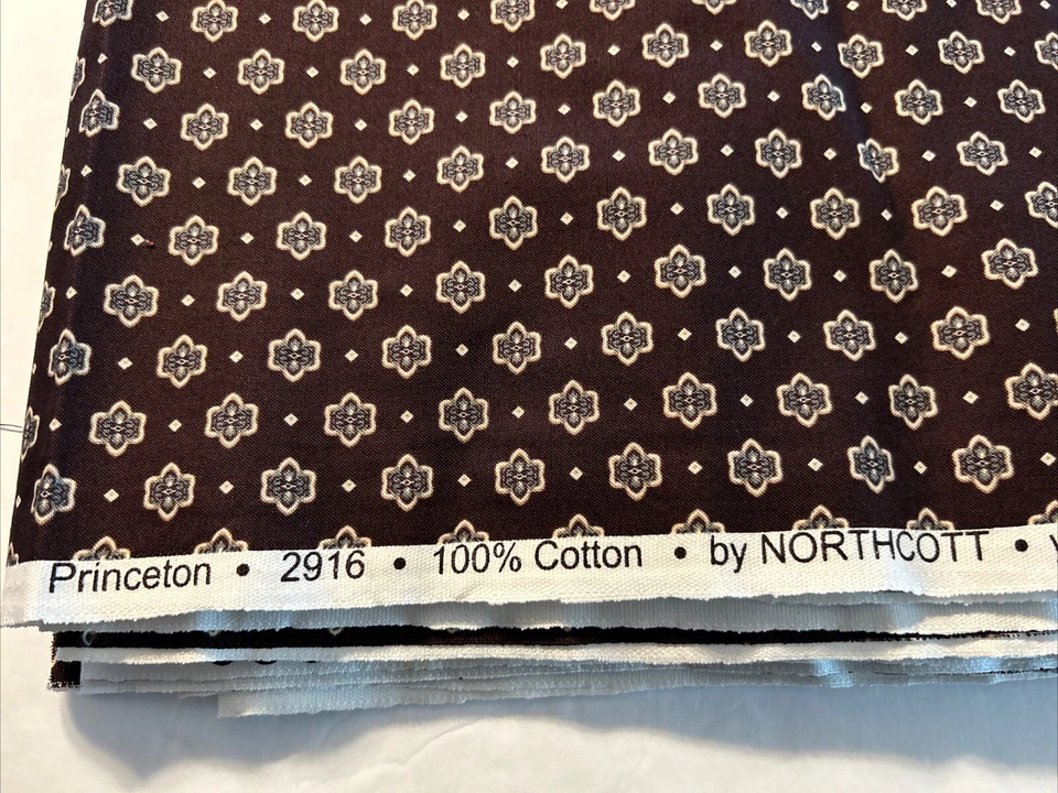 Tela 100 % algodón de 6 yardas “Princeton” de Northcott Fabrics marrón floral #2916 Foto 2 de 3