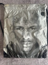 Vintage Black and White Air Jordan Jumpman Draw String Gym Tote Bag Photo