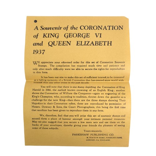 Great Britain King George VI 1937 Coronation Souvenir Stamps Complete Set - Picture 6 of 6