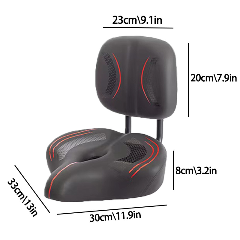 Bike Seat with Backrest Oversized Comfort Bicycle Bike Seats Bicycle Accessories