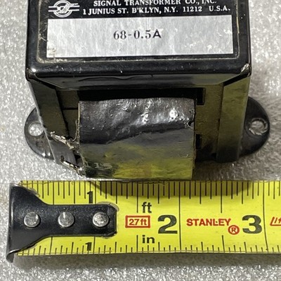 Vintage Transformer 68 Volts . 5amps With Dual 34volt Windings With CT.