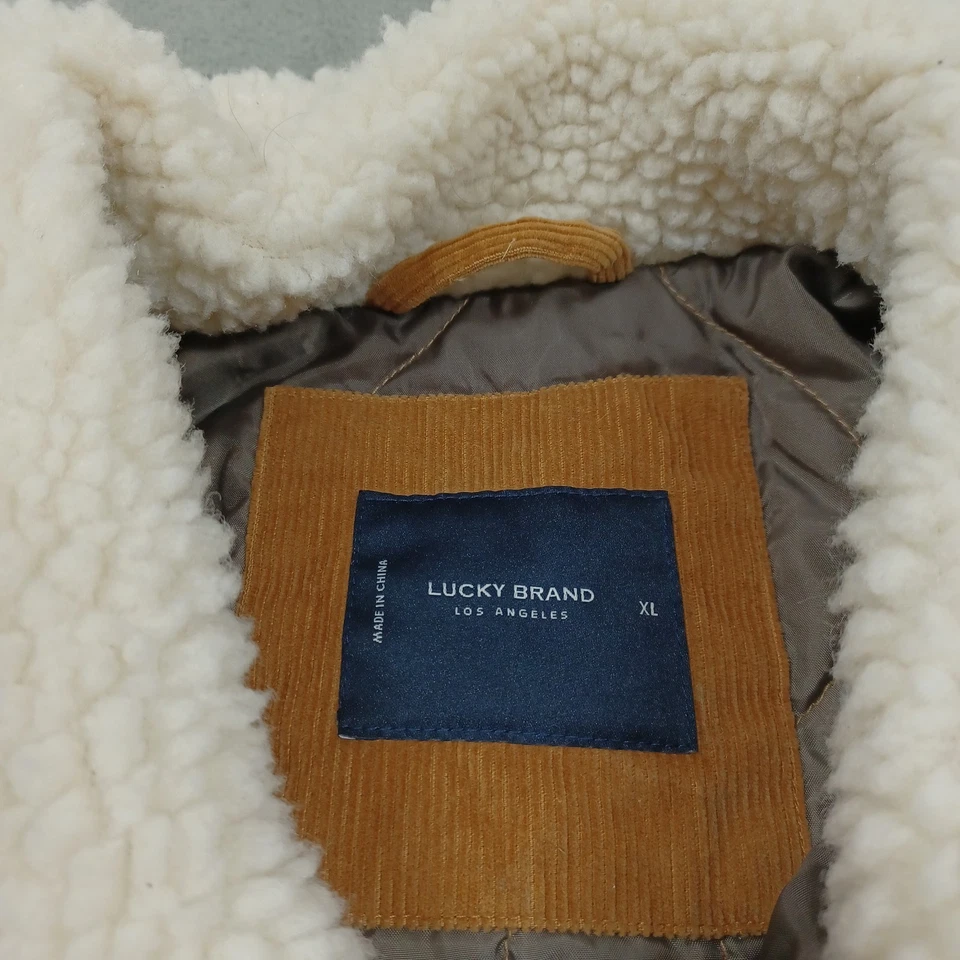 Lucky Brand Jacket Mens XL Brown Corduroy Trucker Pockets Button Up Preppy - Image 4 of 4