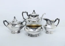 1920 GORHAM MFG CO.  LATE EDWARDIAN SILVER SOLDERED BACHELOR SET 4 PCS EXC.
