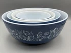 New ListingVintage Pyrex 1980s Amish Mist Blue And White mixing bowls Set of 4