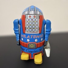 Vintage Japanese Tin Toy Mr Atomic Wind Up Robot Character Figure Model