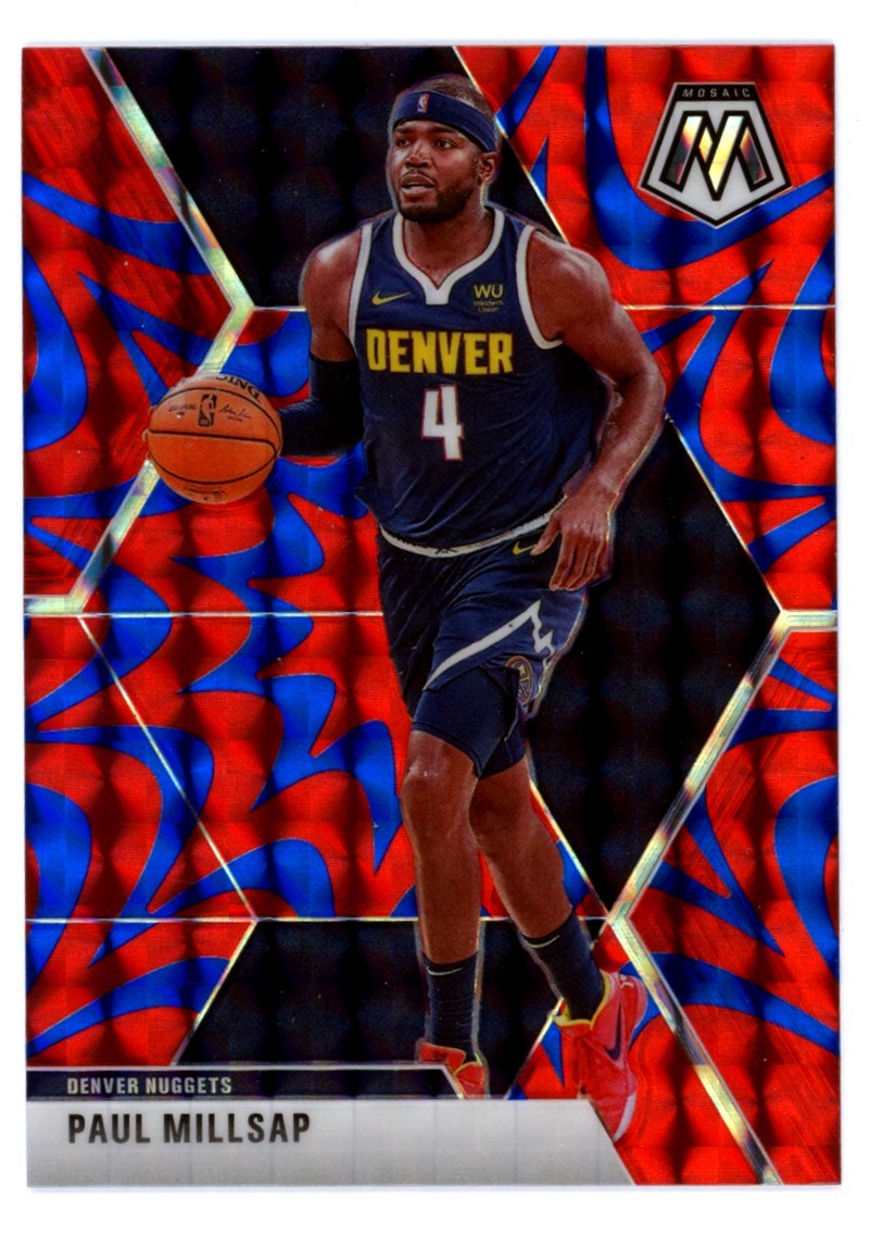 2019-20 Panini Mosaic Reactive Blue #181 Paul Millsap Denver Nuggets