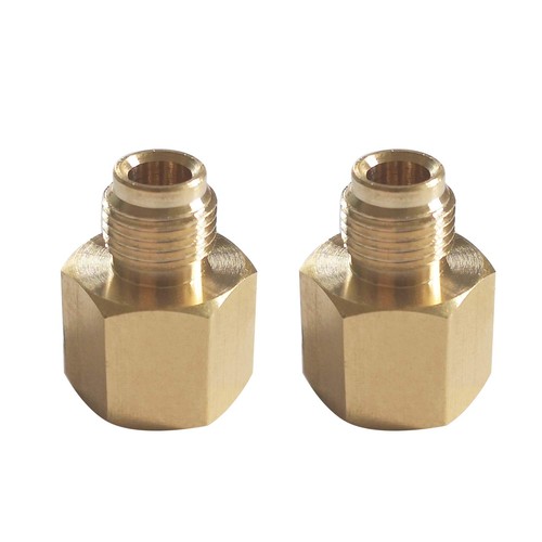 MENSI 1/4in NPT Female to 1/4in Inverted Male Flare 7/16-24UNF Brass 2 Pack