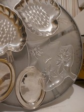 Trays - 5 In  1 Sets OfBeautifullyDecorative Stainless And Plastic Little Trays.
