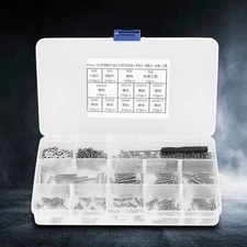 662PCS M2 Screw Set 304 Stainless Steel Pan Head Cross Machine Screw