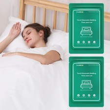 2 Pack Disposable Bed Sheets Twin Size   Portable Disposable Bed Sheet for Ho...