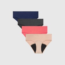Hanes Girls' Tagless Hipster Period Panty, 4 Pack Size 16
