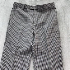 Zanella Devon Pants Men 32x29 micro check Wool Dress Italy Trousers Slacks ITALY
