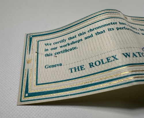 Vintage 1960’s Original Rolex Chronometer Certification Paper NO DATE - Picture 5 of 6