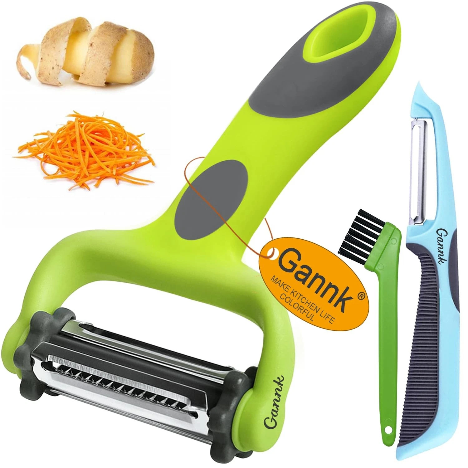 GANNK Potato Apple Vegetable Peelers for Kitchen, I and Y Peelers for Fruit V...