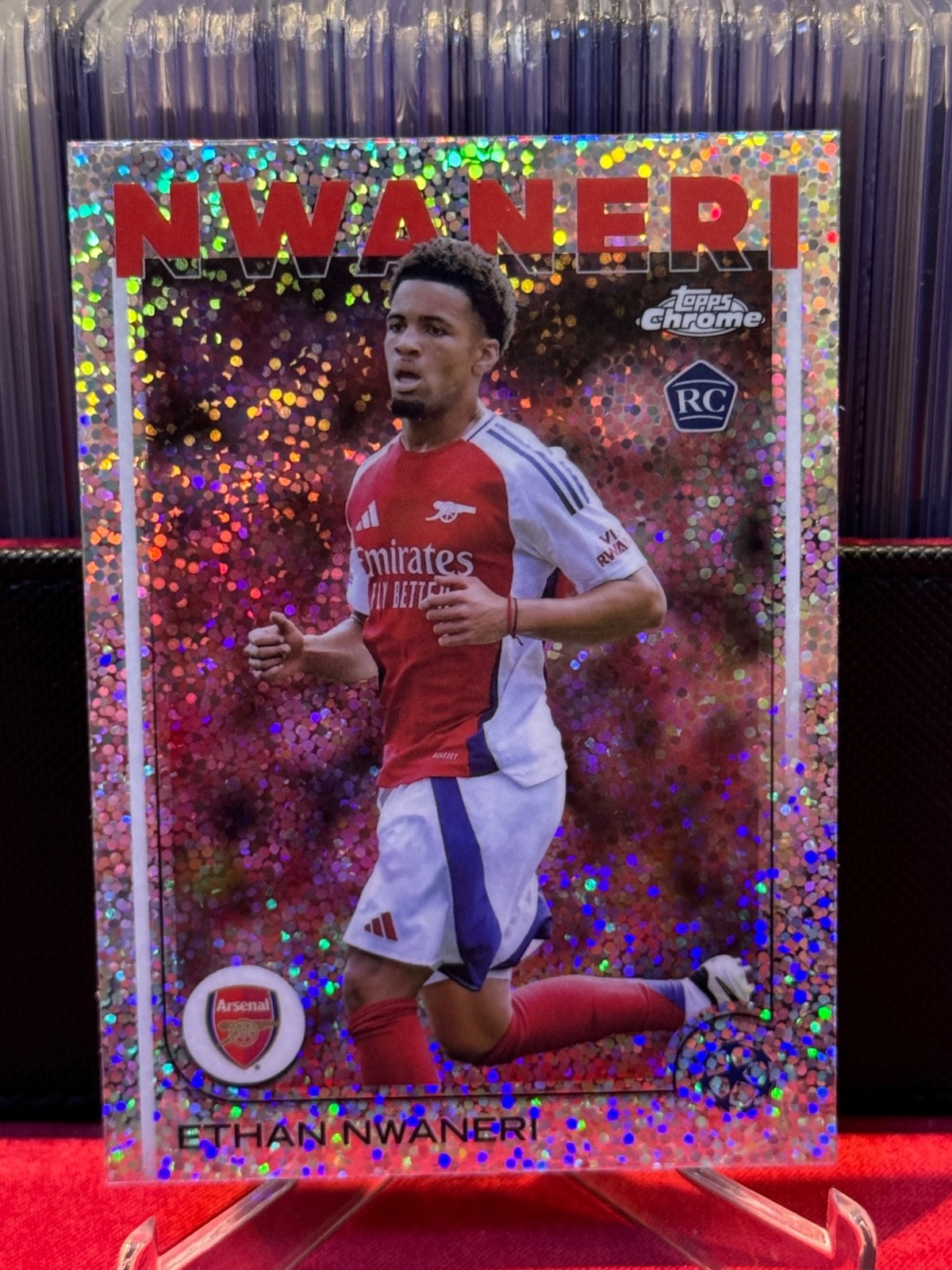 2024/25 Topps Chrome UEFA Ethan Nwaneri RC Rookie Speckle Arsenal #158 England