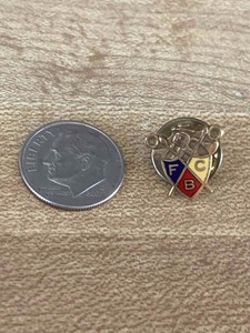 Small Vintage FCB Knight of Pythias Knight Shield Clutch Back Lapel Pin