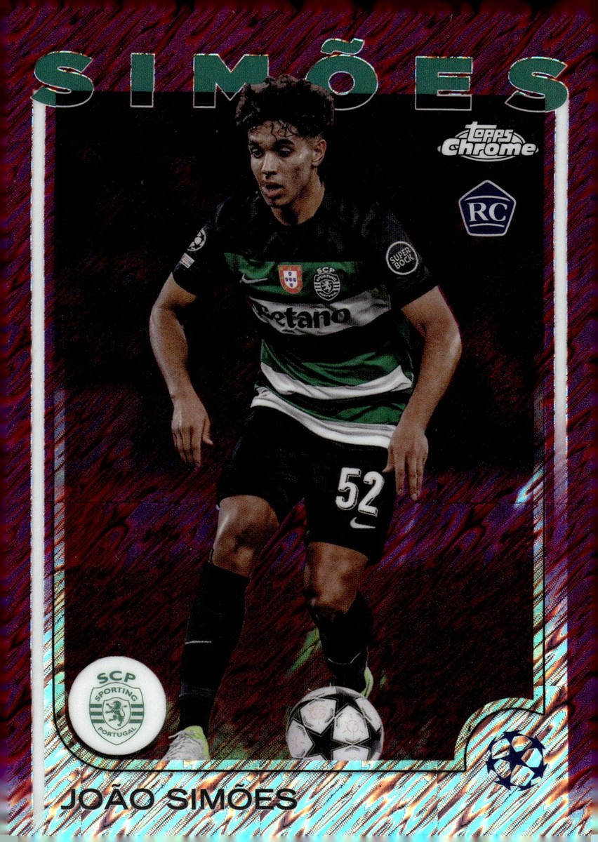2024-25 Topps Chrome UEFA #156 João Simões Magenta Shimmer