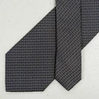 Valentino Italy Men's Dark Gray Geometric Pattern 100% Silk Jacquard Tie $295